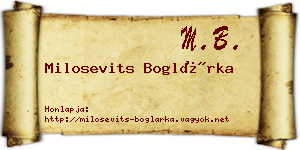 Milosevits Boglárka névjegykártya