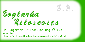 boglarka milosevits business card